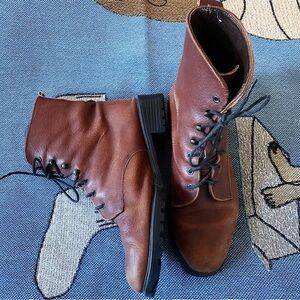 Vintage Eddie Bauer Brown Leather Lace Up Boots Casual